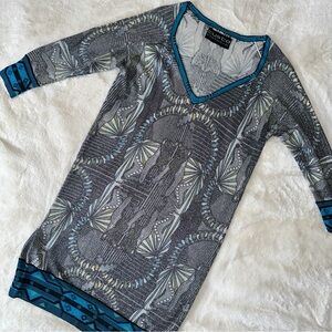 Custo Barcelona Knitwear metallic geometric dress size Small